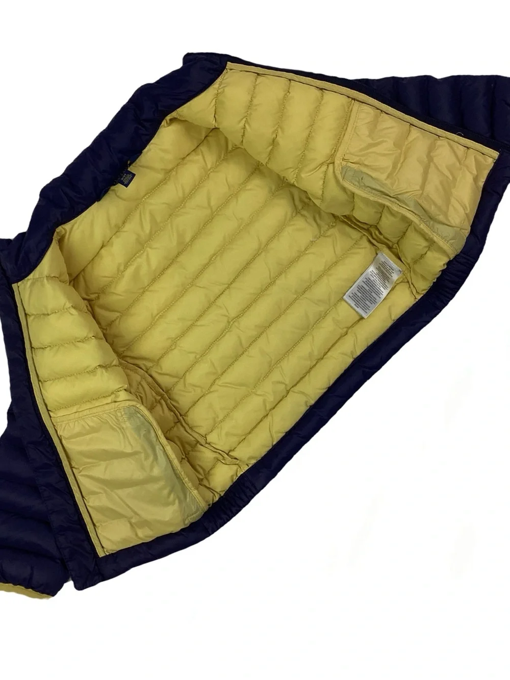 Ralph Lauren Navy Puffer Jacket with Yellow Trim size 3T